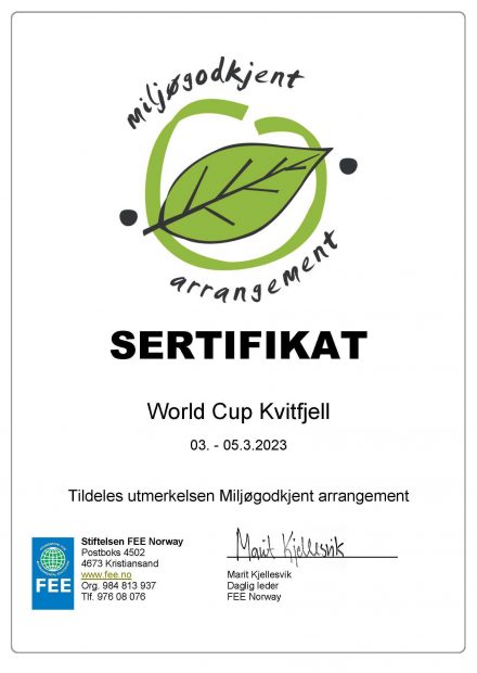 Miljøgodkjent arrangment World Cup Kvitfjell